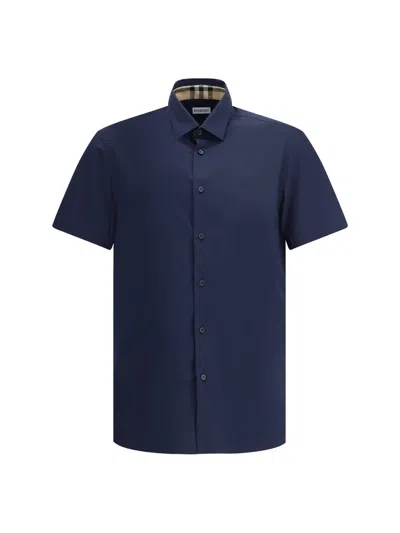 Burberry Stretch-cotton Ekd-embroidered Slim Shirt