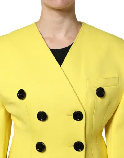 Dolce & Gabbana Yellow Double Breasted Trench Coat Women's Jacket