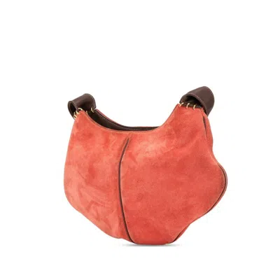 Pre-owned Loewe Brown Red Color Suede Leather Shoulder Bag ()