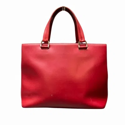 Pre-owned Longchamp Red Color Leather Shoulder Bag Tote Bag ()
