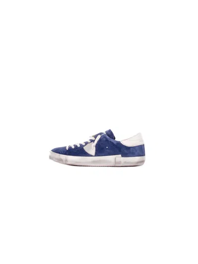 Philippe Model Prluxs12 Blue Suede Sneakers In Blue