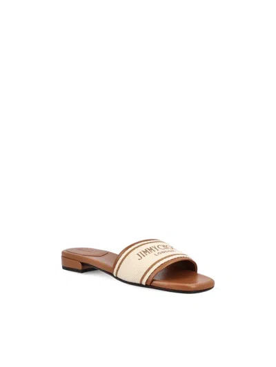 Jimmy Choo Joa Leather Flat Sandals With Round Toe