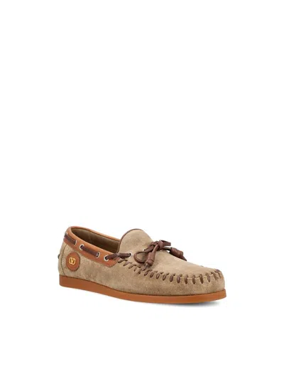 Valentino Palm Avenue Suede And Leather Loafers