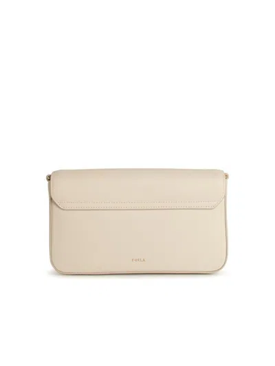 Furla 'iris' Small Cream Leather Crossbody Bag