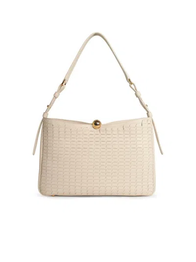 Furla Sfera Soft Medium Crossbody Bag In Cream Leather In Pattern