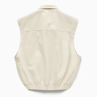 1989 Studio Light Cream Gabardine Zip Up Vest