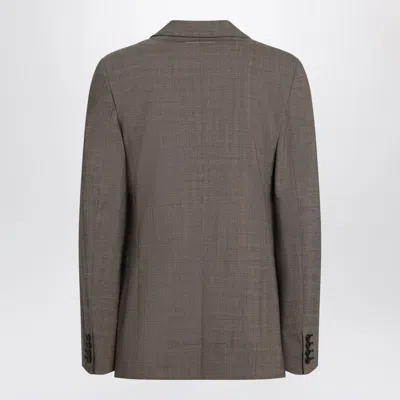 Mm6 Maison Margiela Single-breasted Jacket Brown In Wool Blend In Brown