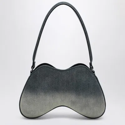 Diesel Double-d Shoulder Bag In Denim In Gray