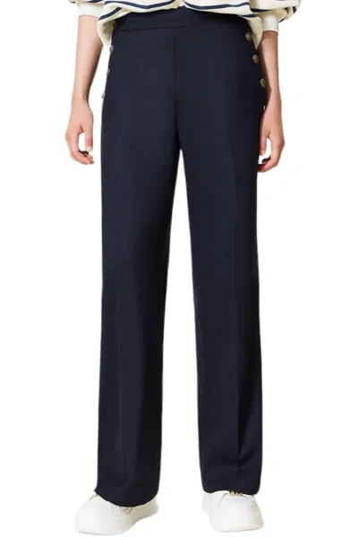 Twinset Twin-set Trousers Blue In Blue