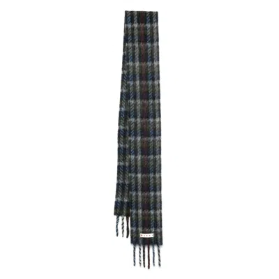 Marni Soft Fringed Scarf Multicolored Pattern In Black
