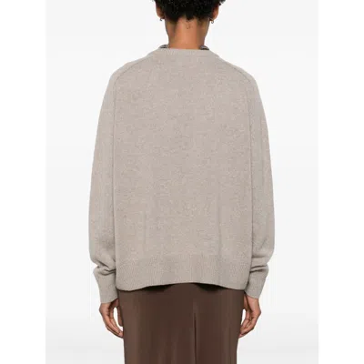Soft Goat Cashmere Boyfriend Crewneck Jumper In Gray