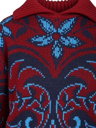 Etro Chunky Knitwer With Shawl Collar Knitwear Multicolor