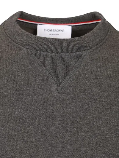 Thom Browne Ribbed Crewneck Sweater Striped Sleeves In Blue