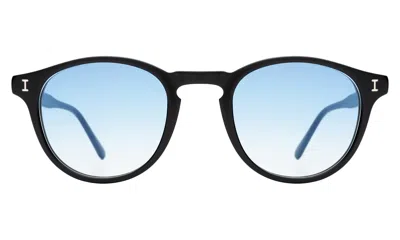 Illesteva Lawrence Sunglasses In Black / Blue Flat Gradient See Through