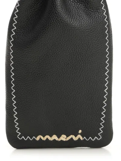 MARNI CROSS BODY PHONE HOLDER HANDBAGS BLACK 