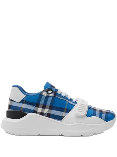 Burberry New Regis Vintage Check Sneakers In Blue