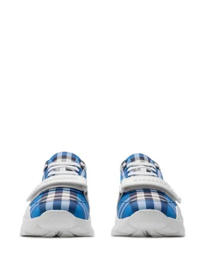 Burberry New Regis Vintage Check Sneakers In Blue