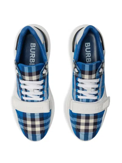 Burberry New Regis Vintage Check Sneakers In Blue