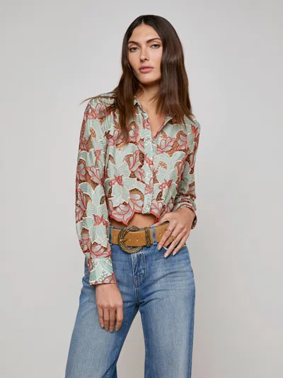 L Agence Akemi Cropped Button-front Shirt