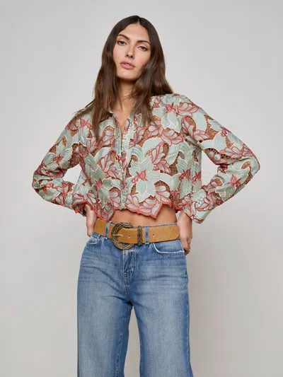 L Agence Akemi Cropped Button-front Shirt