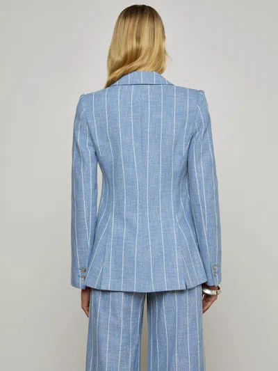 L Agence Chamberlain Pinstripe Single-breasted Blazer In Blue