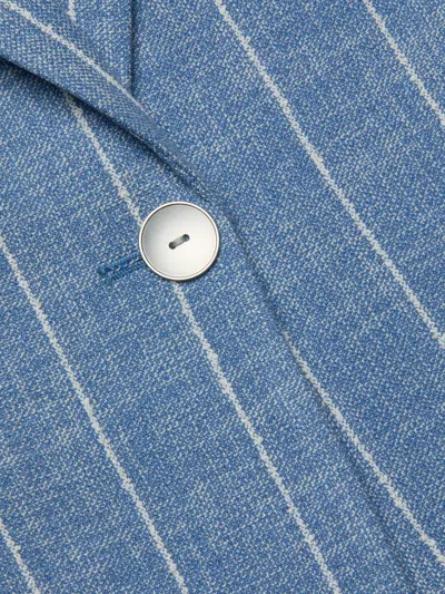 L Agence Chamberlain Pinstripe Single-breasted Blazer In Blue