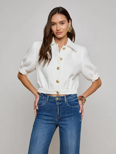 L Agence Cove Cropped Tweed Jacket