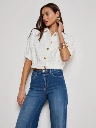 L Agence Cove Cropped Tweed Jacket