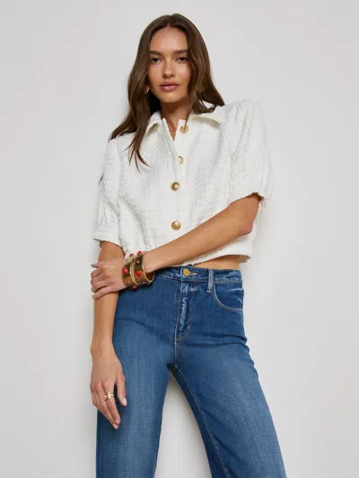 L Agence Cove Cropped Tweed Jacket