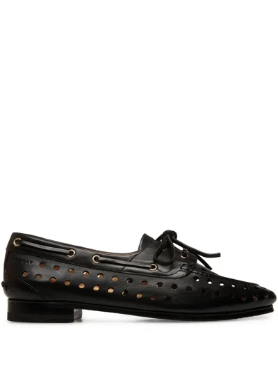Bally Parcy Fo Loafers In Black Leather In Black