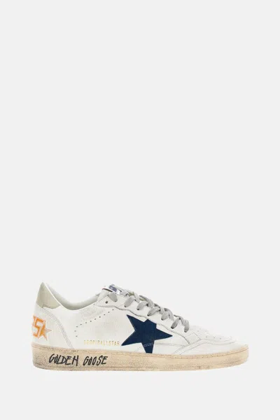 Golden Goose Ballstar Nappa Upper Toe And Spur Suede Star Leather Heel Sneakers Beige In White
