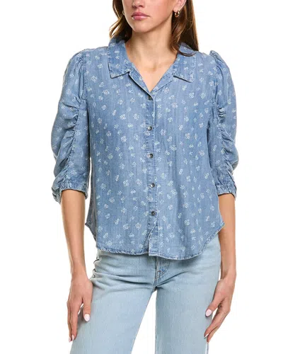 Splendid Puff Sleeve Chambray Button-up Shirt