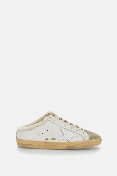 Golden Goose Super Star Leather Sneakers In White