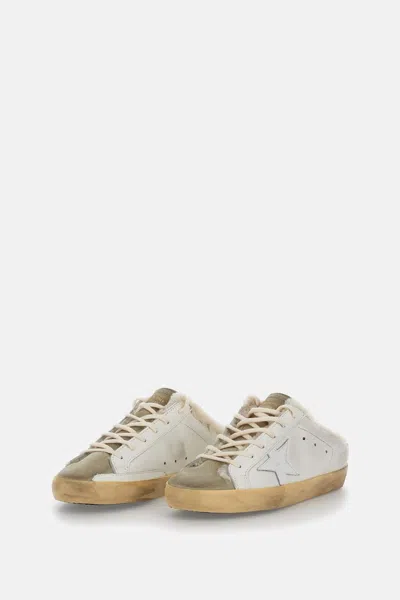 Golden Goose Super Star Leather Sneakers In White