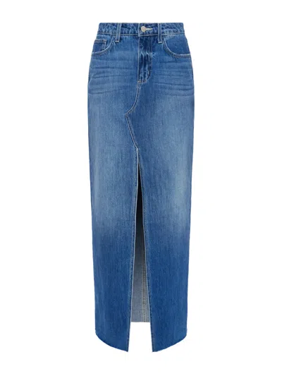 L Agence Rysa Denim Maxi Skirt In Black