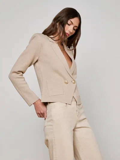 L Agence Sofia Knit Blazer In Neutral