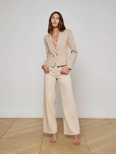 L Agence Sofia Knit Blazer In Neutral