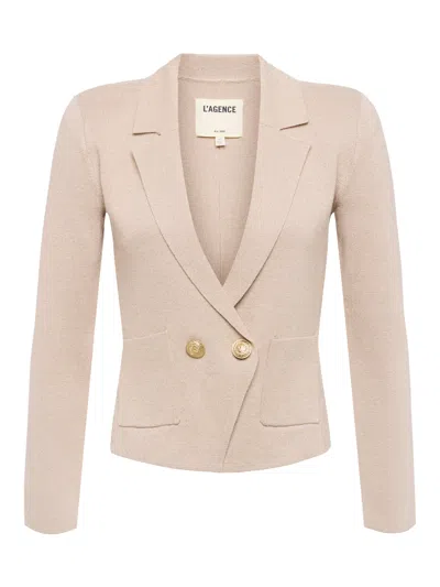 L Agence Sofia Knit Blazer In Neutral