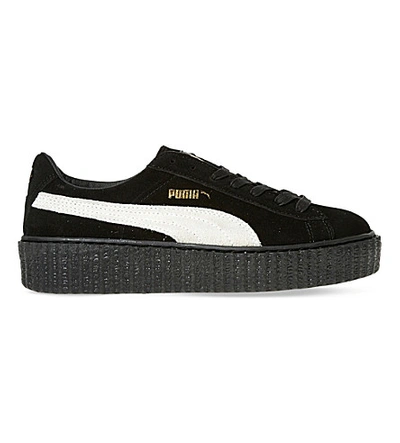 Puma Vikky Suede Lace-up Sneakers In Rihanna Black White