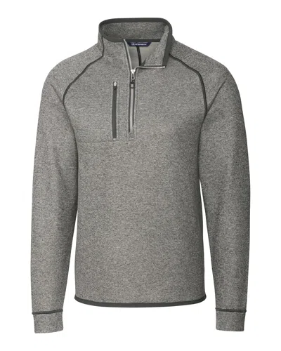 Cutter & Buck Mainsail Sweater-knit Mens Big And Tall Half Zip Pullover Jacket In Gray