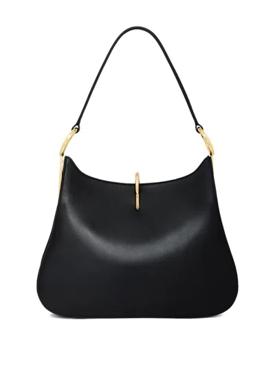 Rabanne Large Ring Shoulder Bag In Black