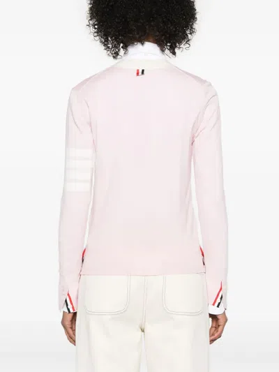 Thom Browne Contrast-border Cotton Cardigan In Pink