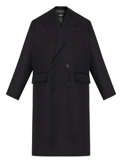 Dsquared2 Evening Double Breast Coat In Black