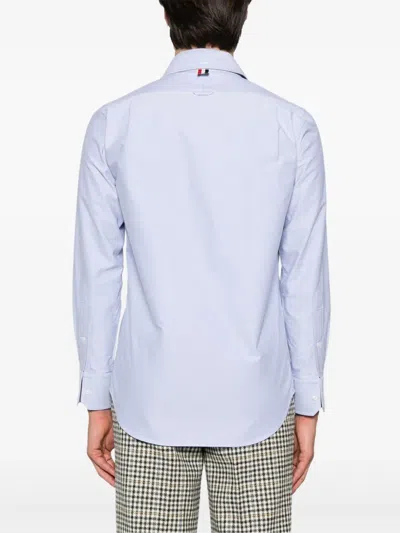 Thom Browne Cotton Embroidered Scenic Goose Shirt In Blue