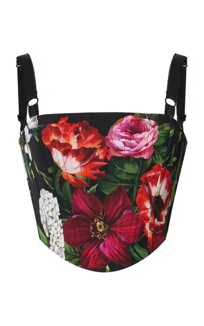 Dolce & Gabbana Floral-printed Rayon Corset Top