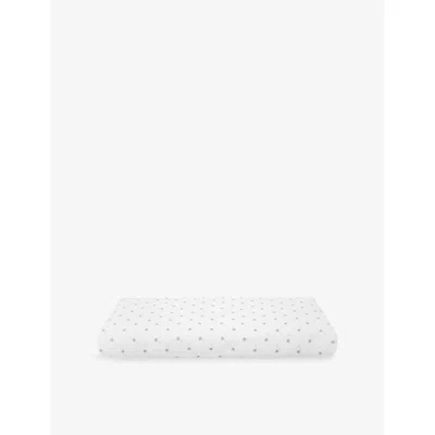 The Little White Company Ud Star Gingham Single Cotton Fitted Sheet