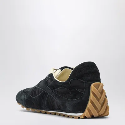 Bottega Veneta Black Suede And Nylon Orbit Flash Sneakers In Blue