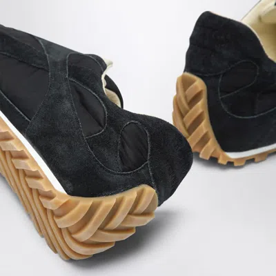 Bottega Veneta Black Suede And Nylon Orbit Flash Sneakers In Blue