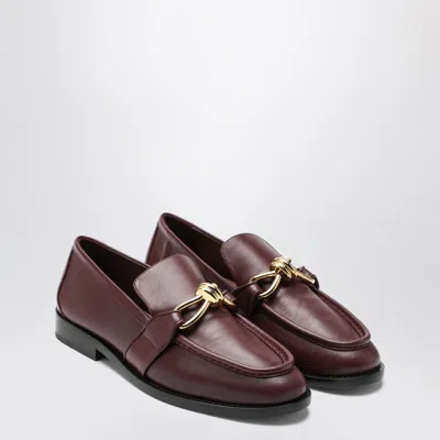 Bottega Veneta Barolo Brown Leather Astair Metallic Knot Loafer In Brown