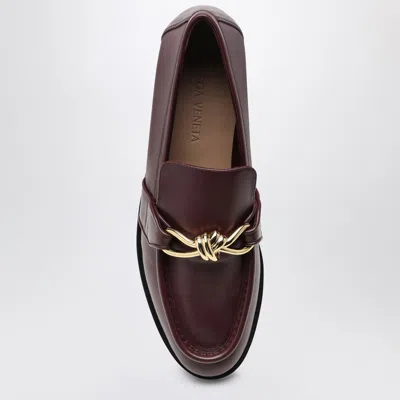 Bottega Veneta Barolo Brown Leather Astair Metallic Knot Loafer In Brown